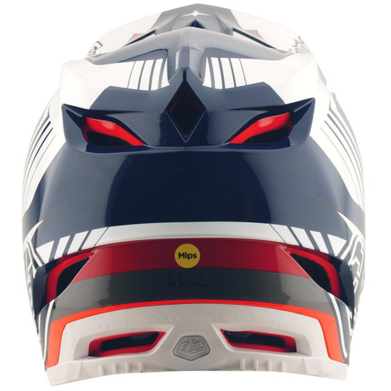 Troy Lee Designs D4 Polyacrylite Helmet Qualifer Blue / White