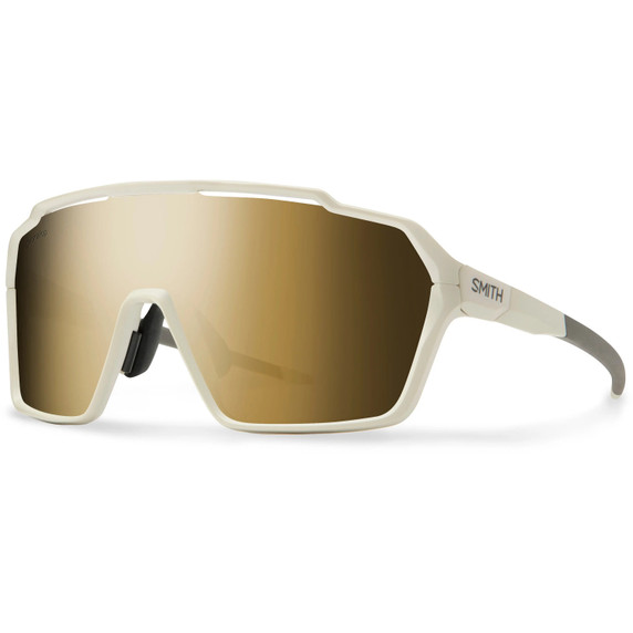 Smith Shift XL Mag Sunglasses Matte Bone W/ ChromaPop Black Gold Mirror Lens
