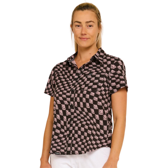 DHaRCO Womens Tech Party Shirt Check Please