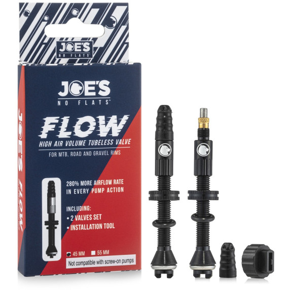 Joe's No Flats High Flow Tubeless Presta Valves 45mm