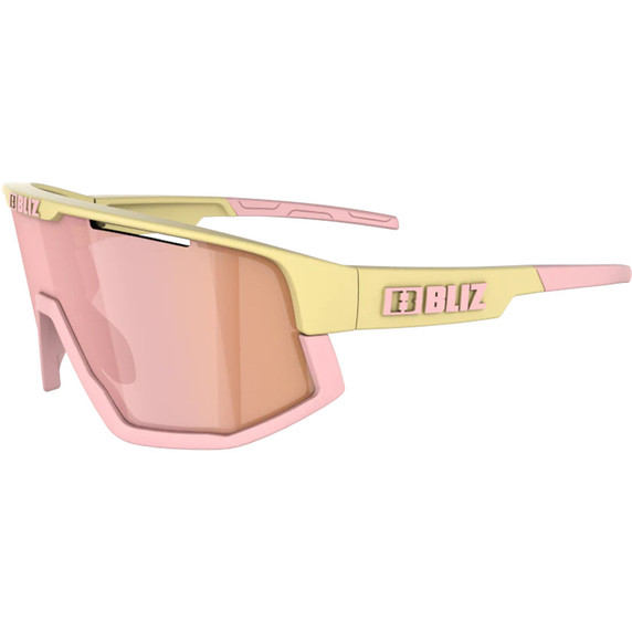 Bliz Fusion Pastel Sunglasses Yellow/Brown w Rose Multi Lens