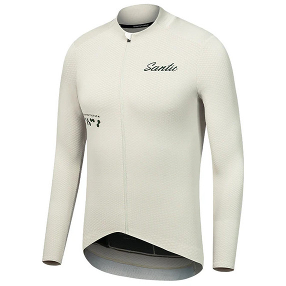 Santic Fleece Jersey Fusu Long Sleeve Milk Green