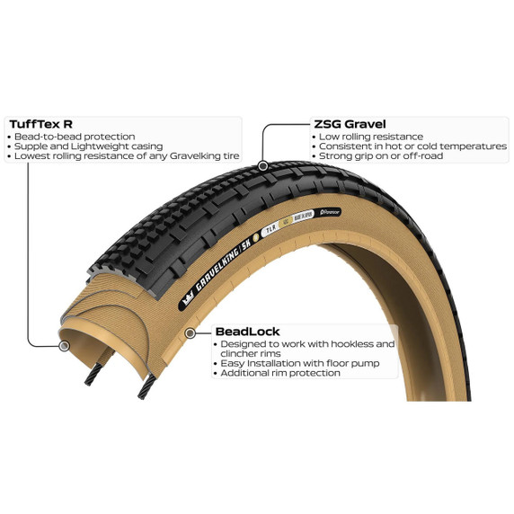 Panaracer GravelKing SK R Amber Folding Tyre