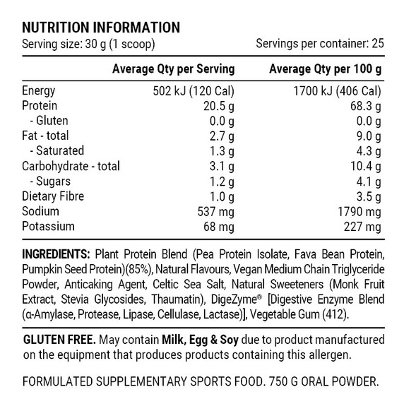 PILLAR Performance Plant Protein Vanilla 750g