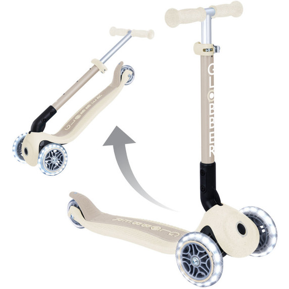 Globber Ecologic Junior Foldable Scooter Lights Coconut