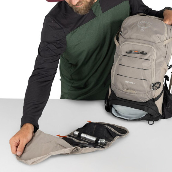 Osprey Raptor 14 Hydration Pack w/ Reservoir Pediment Grey