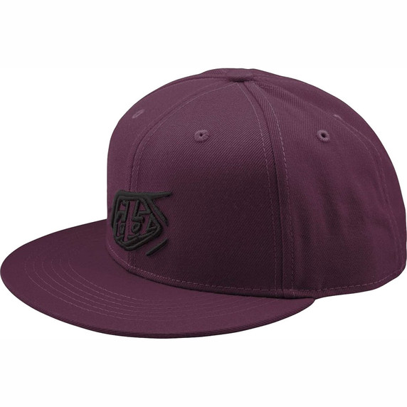 Troy Lee Designs Badge Flat Bill Snapback Hat Sangria