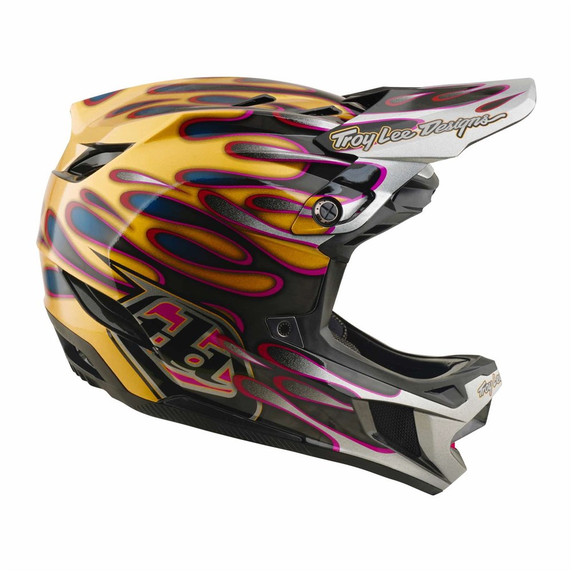 Troy Lee Designs D4 AS Carbon Helmet Overspray Gold / Black