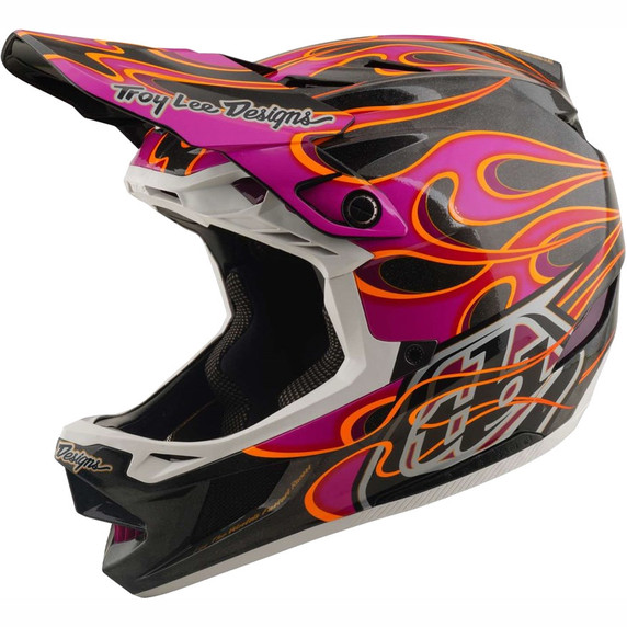 Troy Lee Designs D4 AS Carbon Helmet Torched Carbon / Magenta