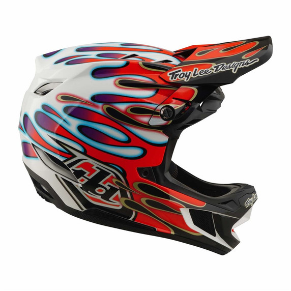 Troy Lee Designs D4 AS Composite Helmet Overspray White / Red