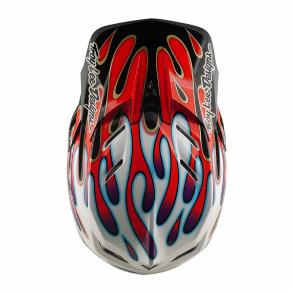 Troy Lee Designs D4 AS Composite Helmet Overspray White / Red