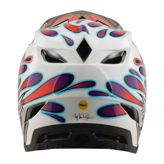 Troy Lee Designs D4 AS Composite Helmet Overspray White / Red