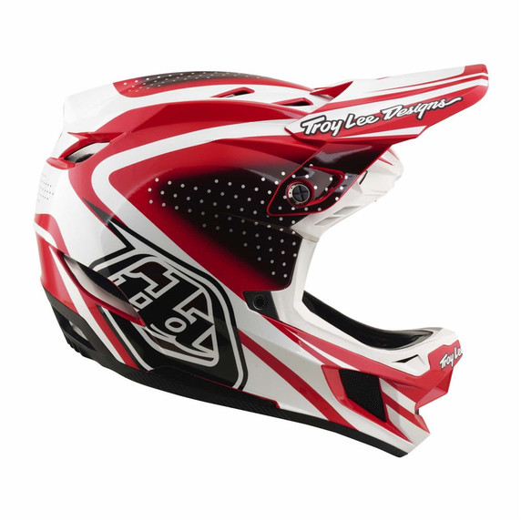 Troy Lee Designs D4 AS Polyacrylite Helmet The Line Fire / White