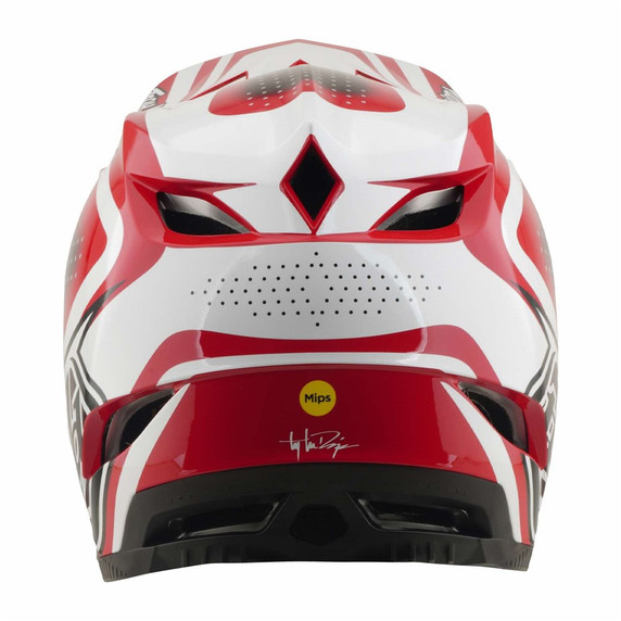 Troy Lee Designs D4 AS Polyacrylite Helmet The Line Fire / White