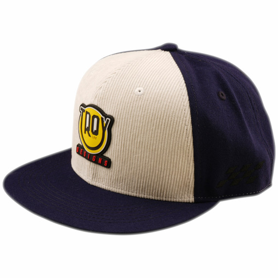 Troy Lee Designs Happy Dayz Flat Bill Snapback Hat Indigo / Pumice