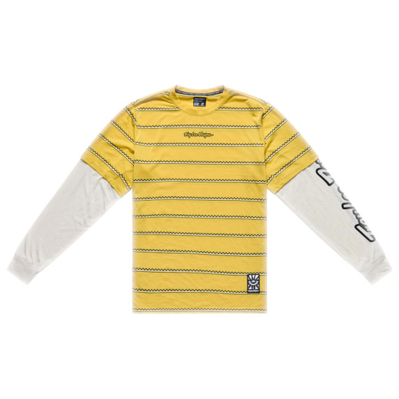 Troy Lee Designs Skyline Fakie Long Sleeve Ride Tee Stripe Butter