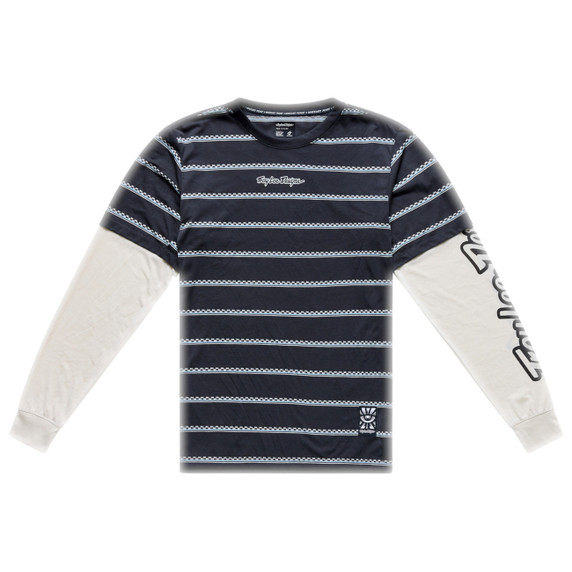 Troy Lee Designs Skyline Fakie Long Sleeve Ride Tee Stripe Carbon