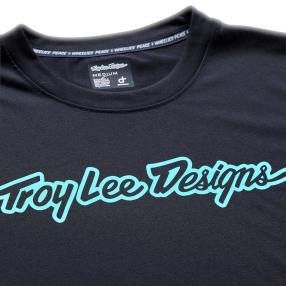 Troy Lee Designs Skyline Short Sleeve Ride Tee Signature Black / Real Teal