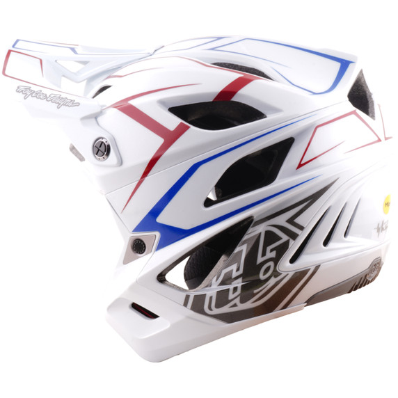Troy Lee Designs Stage Stunt AS Helmet Pinstripe White
