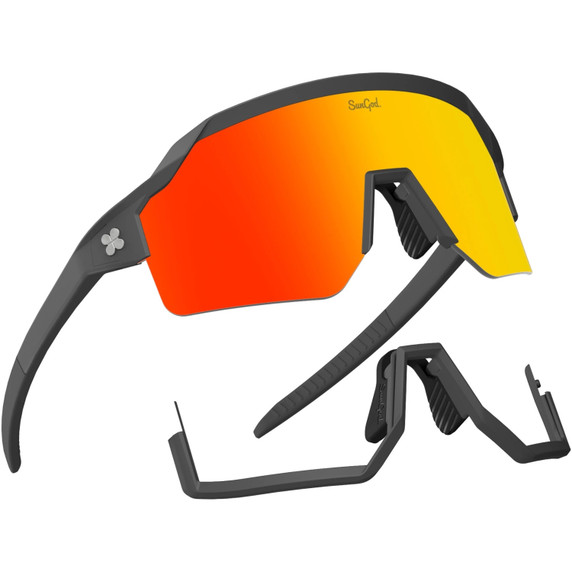 Sungod Vulcans Matte Grey with Fire Lens