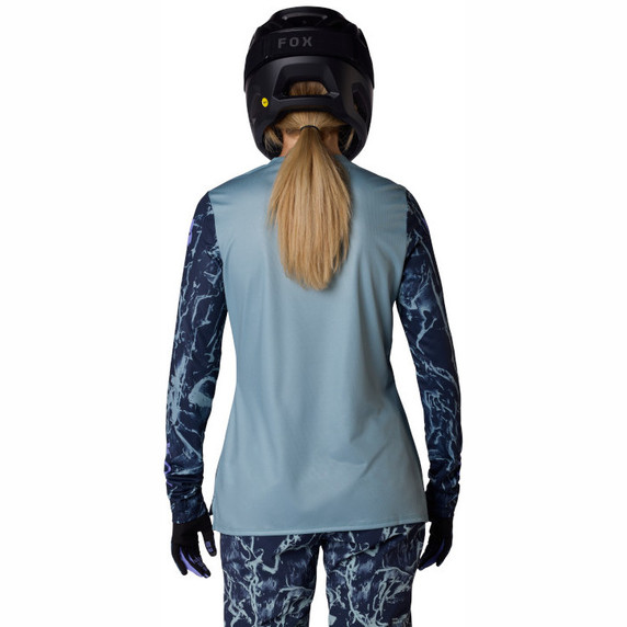 Fox Ranger Long Sleeve Womens Jersey Image Print Arctic Blue