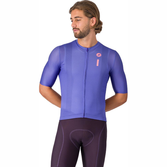 Castelli Drittone Logo Jersey Ultraviolet/Rosa Giro