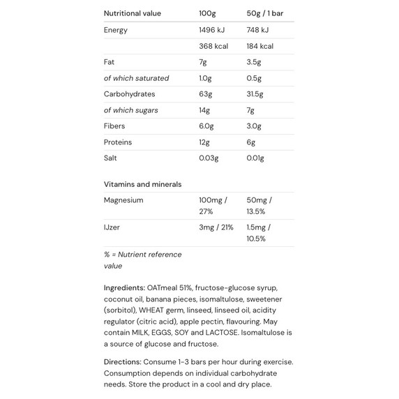 Amacx Energy Oat Bar Banana