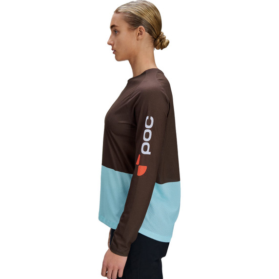 POC Womens Motion Air LS Jersey Bronzite Brown/Lazurite Blue