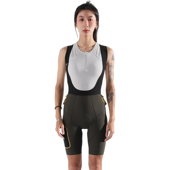 Soomom Womens Escape Trail Utility Bib Shorts Forest