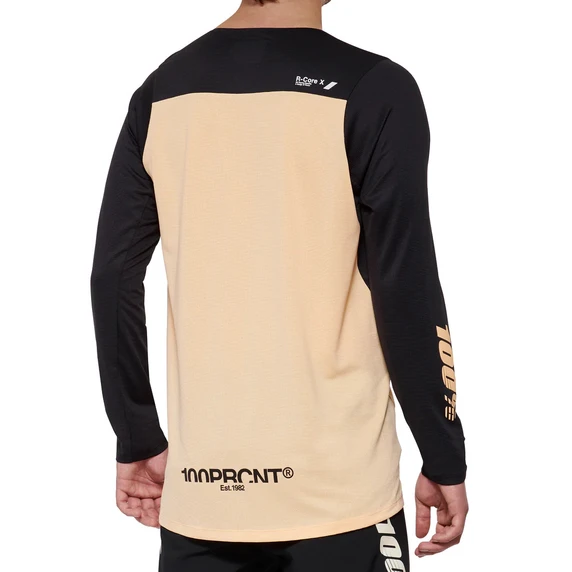 100% R-Core X Long Sleeve MTB Jersey Black/Peach