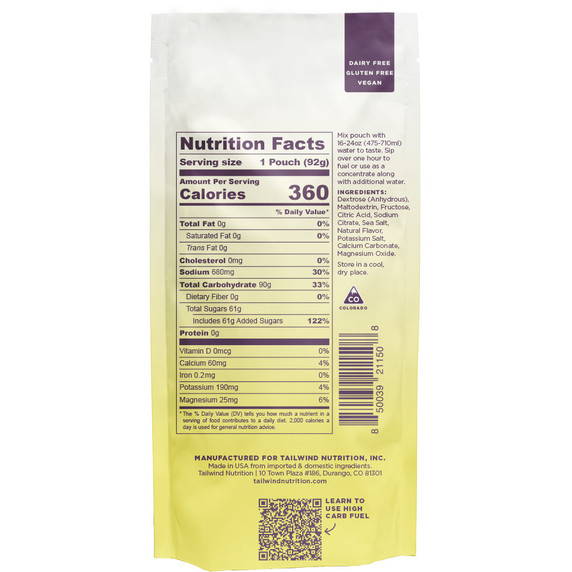Tailwind High Carb Fuel 100g Lemonade