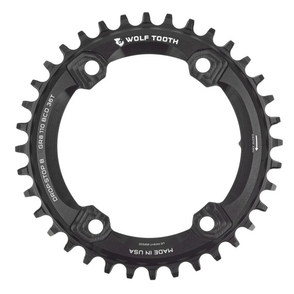 Wolf Tooth 110 BCD 4 Bolt Asymmetric Chainring For GRX Drop-Stop B