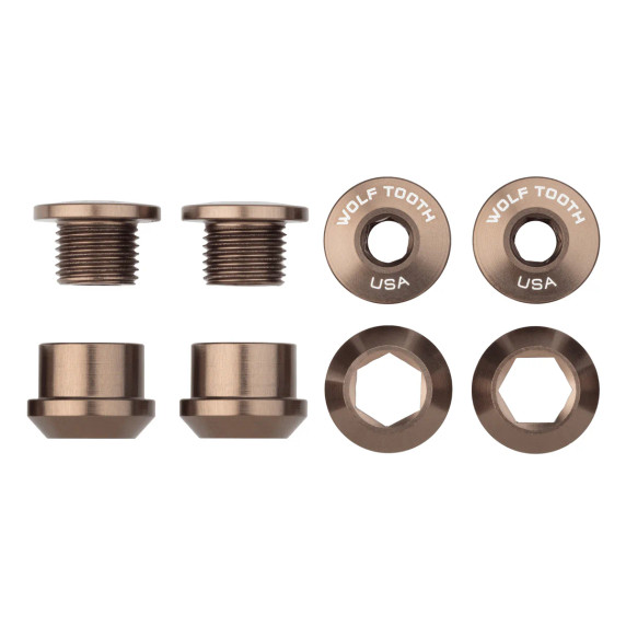 Wolf Tooth Set of 4 Chainring Bolts/Nuts for 1X Espresso