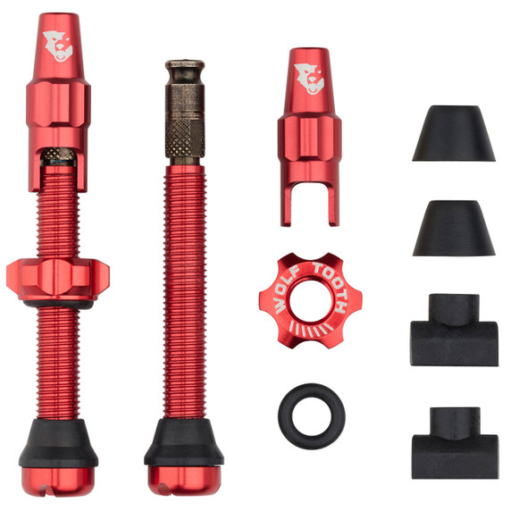 Wolf Tooth Tubeless Valve Kit for Clik Valves 44mm Red