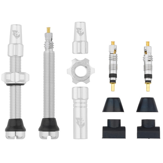 Wolf Tooth Tubeless Valves 44mm Raw Silver