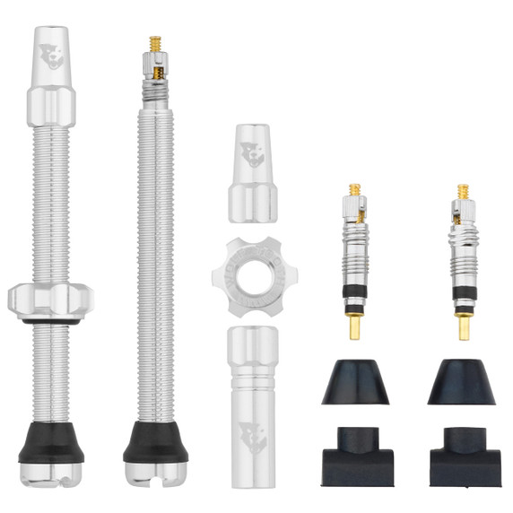 Wolf Tooth Tubeless Valves 60mm Raw Silver