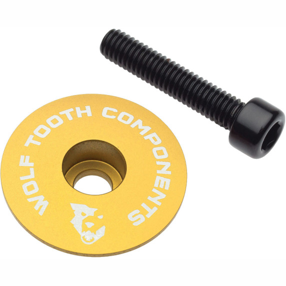 Wolf Tooth Ultralight Stem Cap and Bolt Gold