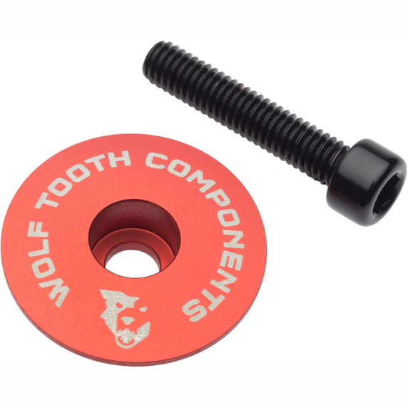 Wolf Tooth Ultralight Stem Cap and Bolt Red