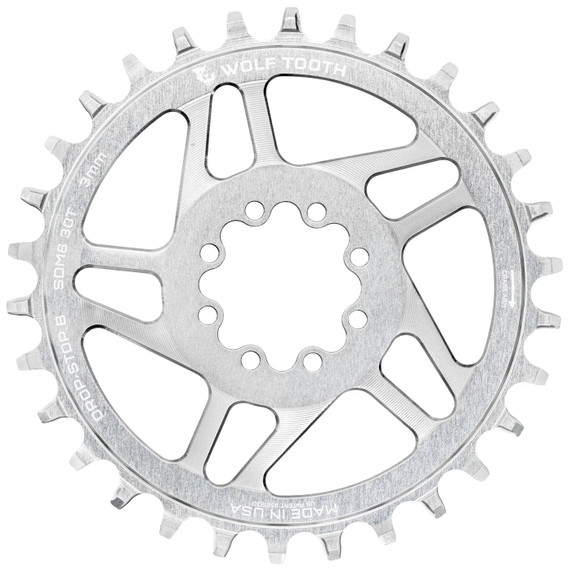 Wolf Tooth SRAM 8-Bolt Direct Mount Chainring For MTB Dropstop B Raw Silver