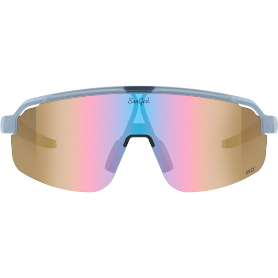 Sungod FORTY2s Sunglasses Frosted Glacier Blue with IRIS HV Blue Lens