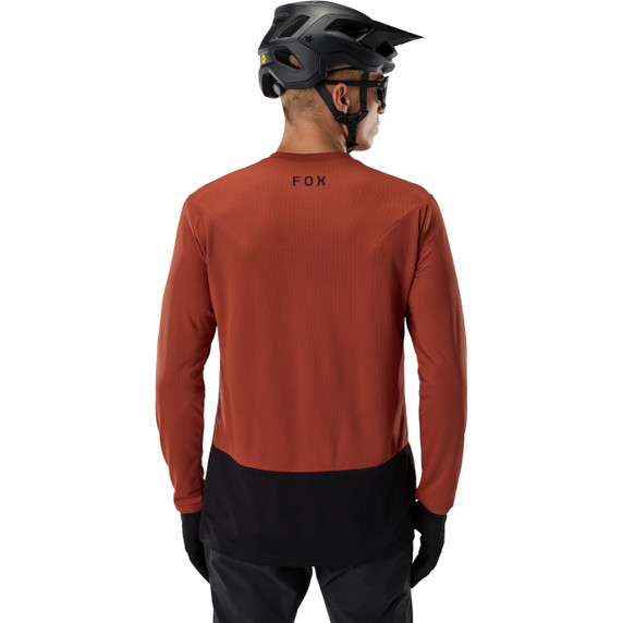 Fox Ranger Long Sleeve Men's Jersey Fox Head Amber Scarlet