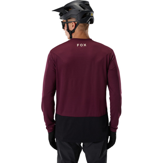 Fox Ranger Long Sleeve Men's Jersey Fox Head Dark Maroon