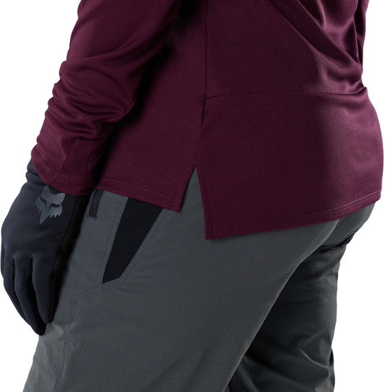 Fox Ranger Long Sleeve Women's Jersey Fox Head Dark Maroon