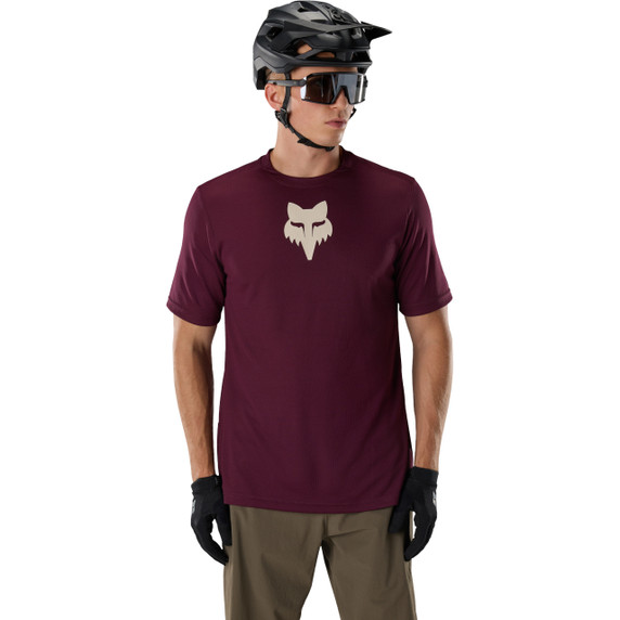 Fox Ranger Short Sleeve Men's Jersey Fox Head Dark Maroon