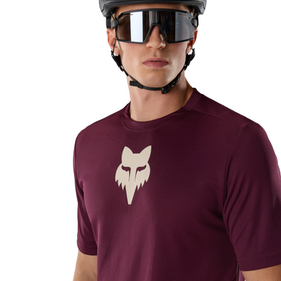 Fox Ranger Short Sleeve Men's Jersey Fox Head Dark Maroon