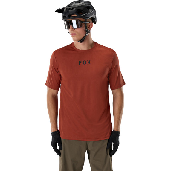Fox Ranger Short Sleeve Men's Jersey Wordmark Amber Scarlet