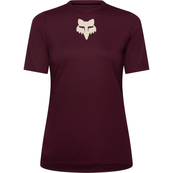 Fox Ranger Short Sleeve Women's Jersey Fox Head Dark Maroon