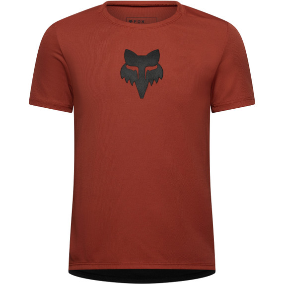 Fox Ranger Short Sleeve Youth Jersey Fox Head Amber Scarlet
