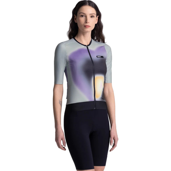 Santini Aero Race CC Short Sleeve Jersey Asphalt Gray