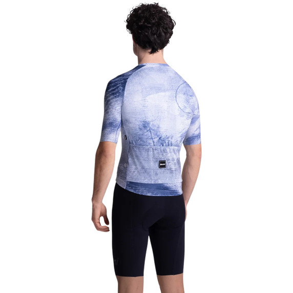 Santini Motion Short Sleeve Jersey Nautical Blue